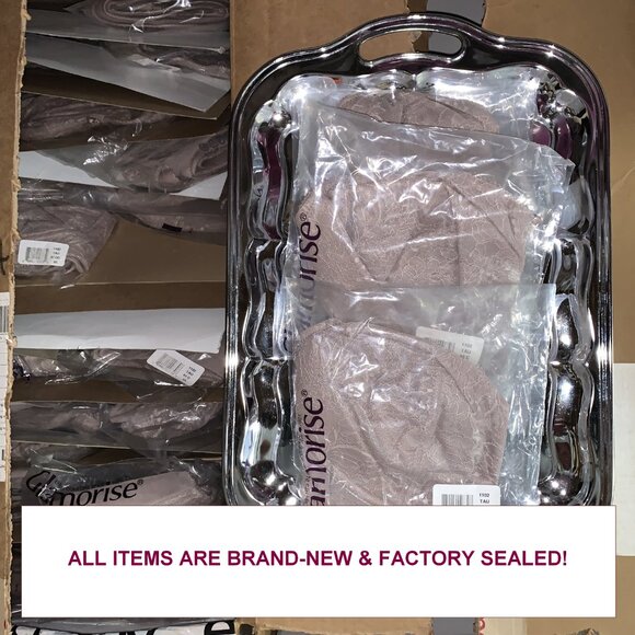 Set Of 3! 40DD Glamorise COMFORT LIFT Bra (COTTON-LINED) Wireless LACE Taupe NEW - Picture 15 of 16